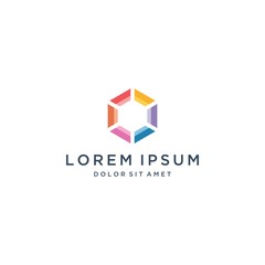 modern design logos or colorful hexagons