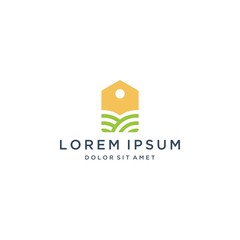 logo design of land sales or price tags with land
