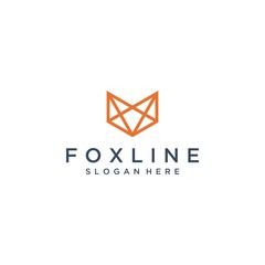 Fototapeta premium animal or wolf design logo with line style art