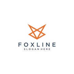 Fototapeta premium animal or wolf design logo with line style art