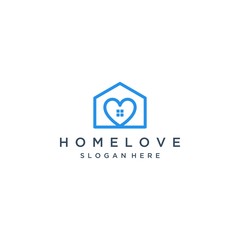 logo design a building or house with a heart