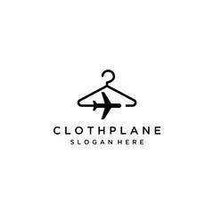 clothing design logo or hanger by plane