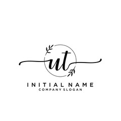 UT Beauty vector initial logo, handwriting logo.