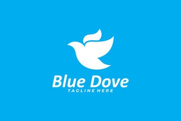 blue dove logo icon vector isolated