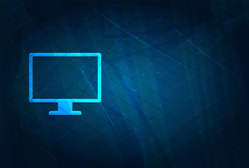 Monitor icon futuristic digital abstract blue background