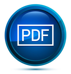 PDF icon elegant blue round button illustration