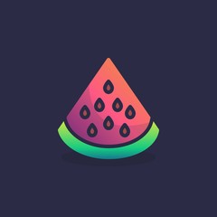 Watermelon slice flat icon, vector sign, colorful pictogram. Symbol, logo illustration. Flat style design