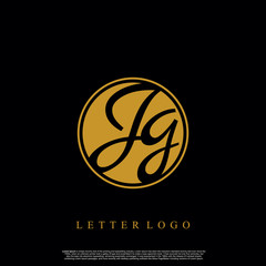 Letter JG logo initial emblem letter luxury vector.