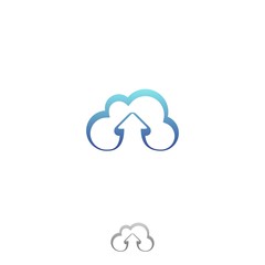 Simple cloud download icon vector in modern style for web