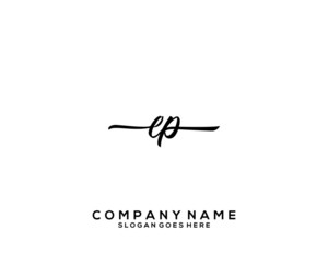 EP Initial handwriting logo template vector