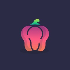 Paprika pepper flat icon, vector sign, Bell pepper colorful pictogram. Symbol, logo illustration. Flat style design