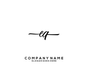 EQ Initial handwriting logo template vector
