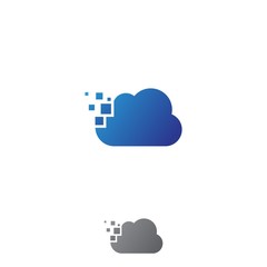 Cloud tech icon vector in modern style for web