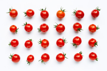 Fresh cherry tomatoes on white