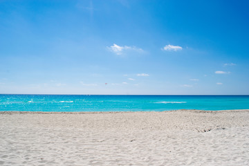 Beautiful blue ocean, Cancun beach 