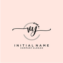 VY Beauty vector initial logo, handwriting logo.