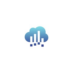 Cloud data icon vector in modern style for web