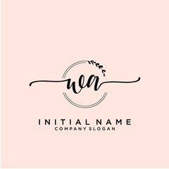 WA Beauty vector initial logo, handwriting logo.