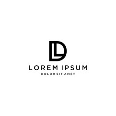 simple logo design or monogram or initial letter D or DL