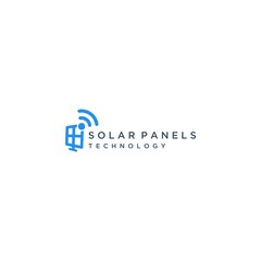 modern logo design or solar panel with signal