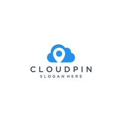 Fototapeta premium technology design logo or cloud with pins