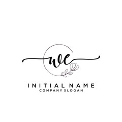 WE Beauty vector initial logo, handwriting logo.