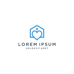 logo design a building or house with a heart
