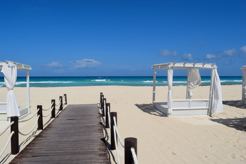 Cancun beach in a sunny day.