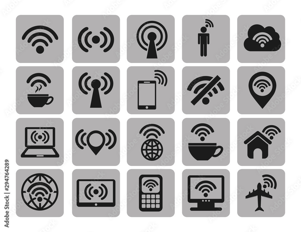 Poster isolated wifi icon set vector design