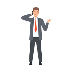 Fototapeta premium Bisnessman Solve Issues character Illustration Vector on a white background