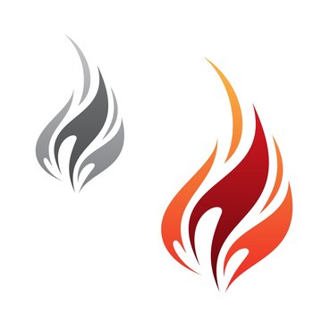 Vector concept design flame icon minimalist