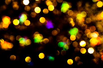 Photo of bokeh lights on black background