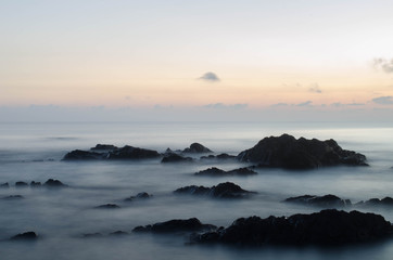 Obraz premium Sunrise landscape on the beach.