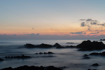 Sunrise landscape on the beach.
