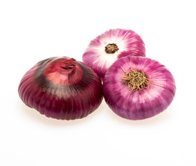 red onion bulb isolated on white background cutout