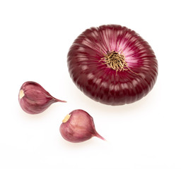 red onion bulb isolated on white background cutout