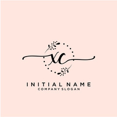 XC Beauty vector initial logo, handwriting logo.