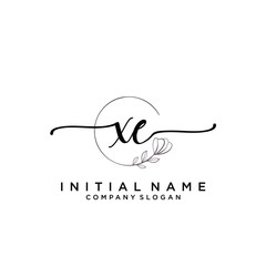 XE Beauty vector initial logo, handwriting logo.