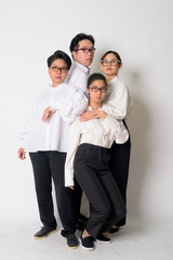 Full body group shot of Asian business people together as diversity concept