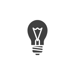 Incandescent lamp vector icon. filled flat sign for mobile concept and web design. Light bulb glyph icon. Symbol, logo illustration. Vector graphics