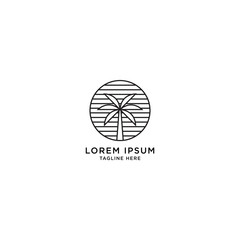 Palm Tree Logo Icon Design Template Vector
