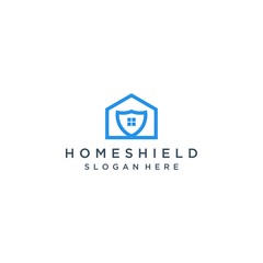 Fototapeta premium home security logo design, or a house with a shield