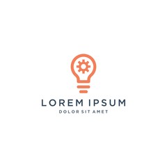 developer design logo or light bulb with gears