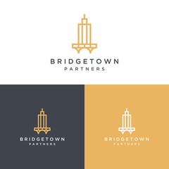Obraz premium city design logo or city building with a bridge