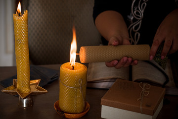 Esoteric and mystical atmosphere, magic dolls concept, woman fortune telling and predictions 