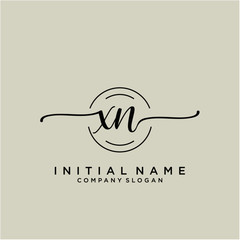 XN Beauty vector initial logo, handwriting logo.