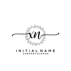 XN Beauty vector initial logo, handwriting logo.