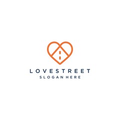 unique logo design, or heart with the road