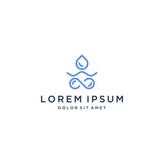logo design yoga, or people sitting position with water droplets