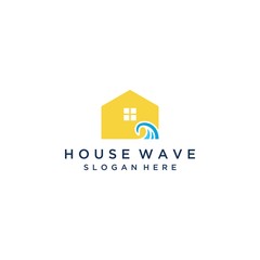 logo design beach houses, or houses with waves